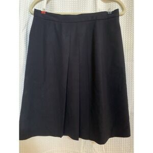 Vintage Wool Pleated Midi Skirt Women's Size 14 JH Collectables‎ Navy Academia
